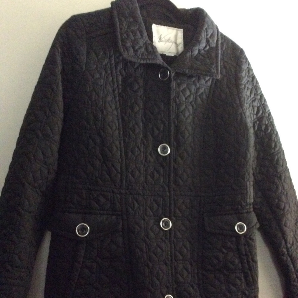 Woman’s black quilted jacket by Weatherproof sz M